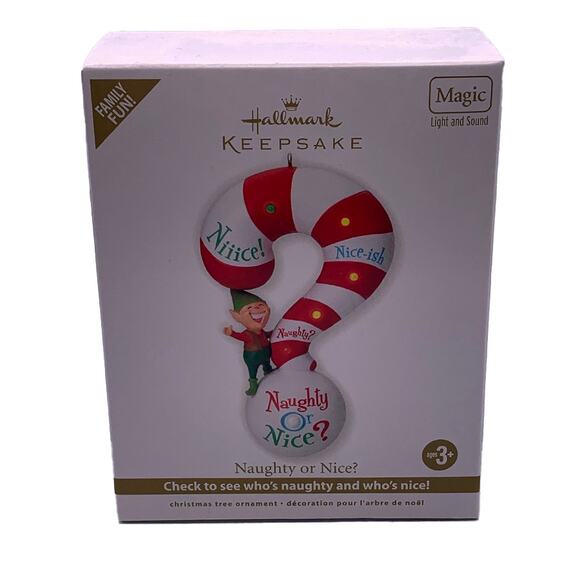 Hallmark Keepsake 2012 Naughty or Nice? Magic Light Christmas Ornament in Box - Picture 1 of 6